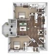 Arrowhead Landing Apartments floor plan B1 Beacon 2 bedroom 2 bath 3D Arrowhead Landing Apartments floor plan B1 Beacon 2 bedroom 2 bath 3D